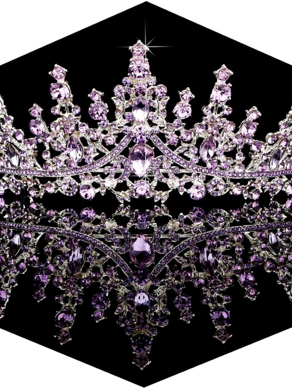 Tiaras for Women, Purple Crystal Tiara Crowns for Women, Wedding Tiara for Bride